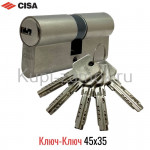 Цилиндровый механизм Cisa-OA310.19-C5 Astral 80мм 45x35 Кл-Кл Цилиндровый механизм Cisa-OA310.19-C5 Astral 80мм 45x35 Кл-Кл
