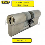 Цилиндровый механизм EVVA 3KS 102мм 56х46 Кл-Кл