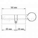 Цилиндровый механизм Poddedly K-series 90мм 55х35В Кл-Верт Цилиндровый механизм Poddedly K-series 90мм 55х35В Кл-Верт