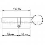 Цилиндровый механизм Poddedly K-series 100мм 65х35В Кл-Верт