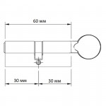 Цилиндровый механизм Cisa-OE302.07-C5 Asix 60мм 30x30В Кл-Верт Цилиндровый механизм Cisa-OE302.07-C5 Asix 60мм 30x30В Кл-Верт
