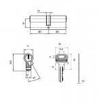 Цилиндровый механизм Apecs SC-80 40х40 Кл-Кл Цилиндровый механизм Apecs SC-80 40х40 Кл-Кл
