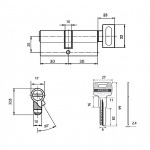 Цилиндровый механизм Apecs SM-60 30х30В Кл-Верт Цилиндровый механизм Apecs SM-60 30х30В Кл-Верт