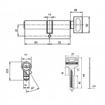 Цилиндровый механизм Apecs SM-80 45х35В Кл-Верт Цилиндровый механизм Apecs SM-80 45х35В Кл-Верт