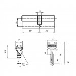 Цилиндровый механизм Apecs SM-85 50х35 Кл-Кл Цилиндровый механизм Apecs SM-85 50х35 Кл-Кл