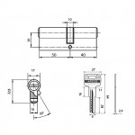Цилиндровый механизм Apecs SM-90 50х40 Кл-Кл Цилиндровый механизм Apecs SM-90 50х40 Кл-Кл